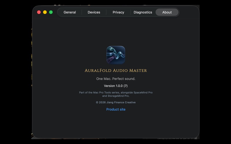 AuralFold Audio Master on-device privacy explanation